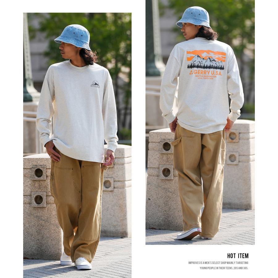 長袖Tシャツ メンズ GERRY ジェリー 別注プリント カットソー マウントロゴ プリント ロンT アウトドア ストリート アメカジ 古着MIX ホワイト ブラック | GERRY | 08