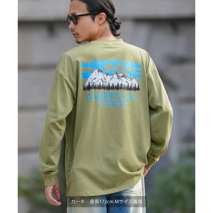 長袖Tシャツ メンズ GERRY ジェリー 別注プリント カットソー マウントロゴ プリント ロンT アウトドア ストリート アメカジ 古着MIX ホワイト ブラック | GERRY | 09