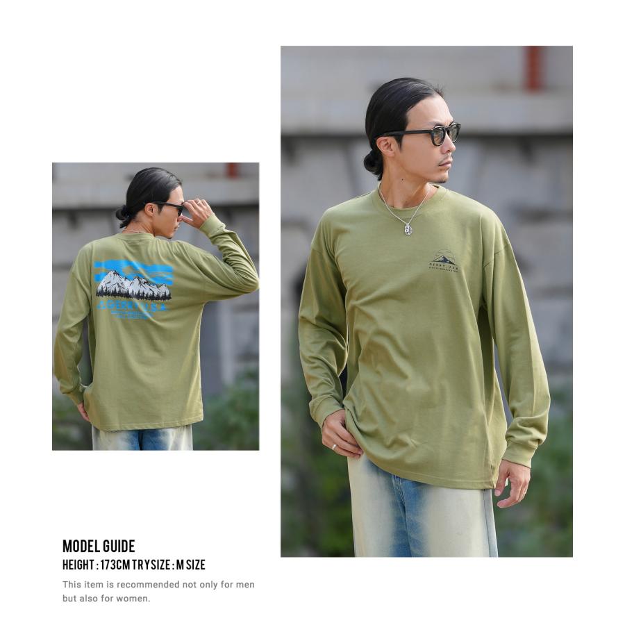 長袖Tシャツ メンズ GERRY ジェリー 別注プリント カットソー マウントロゴ プリント ロンT アウトドア ストリート アメカジ 古着MIX ホワイト ブラック | GERRY | 10