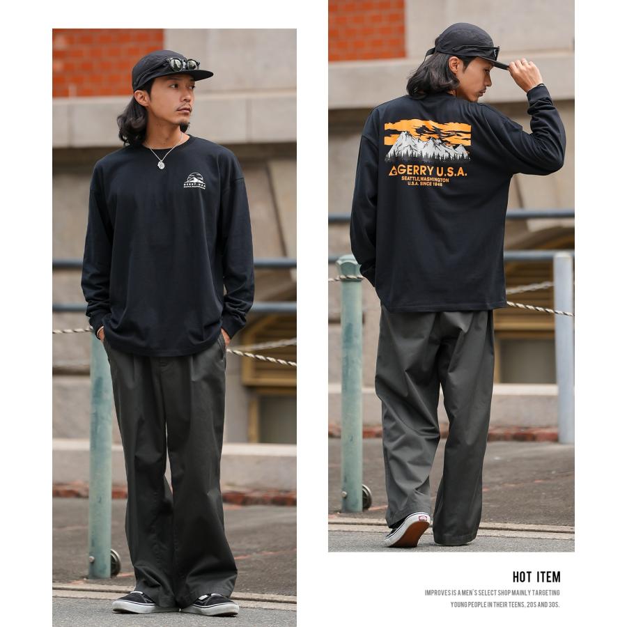 長袖Tシャツ メンズ GERRY ジェリー 別注プリント カットソー マウントロゴ プリント ロンT アウトドア ストリート アメカジ 古着MIX ホワイト ブラック | GERRY | 14