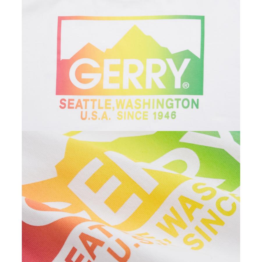 長袖Tシャツ メンズ GERRY ジェリー 別注プリント カットソー グラデーションロゴ プリント ロンT アウトドア ストリート アメカジ 古着MIX ホワイト ブラック | GERRY | 23