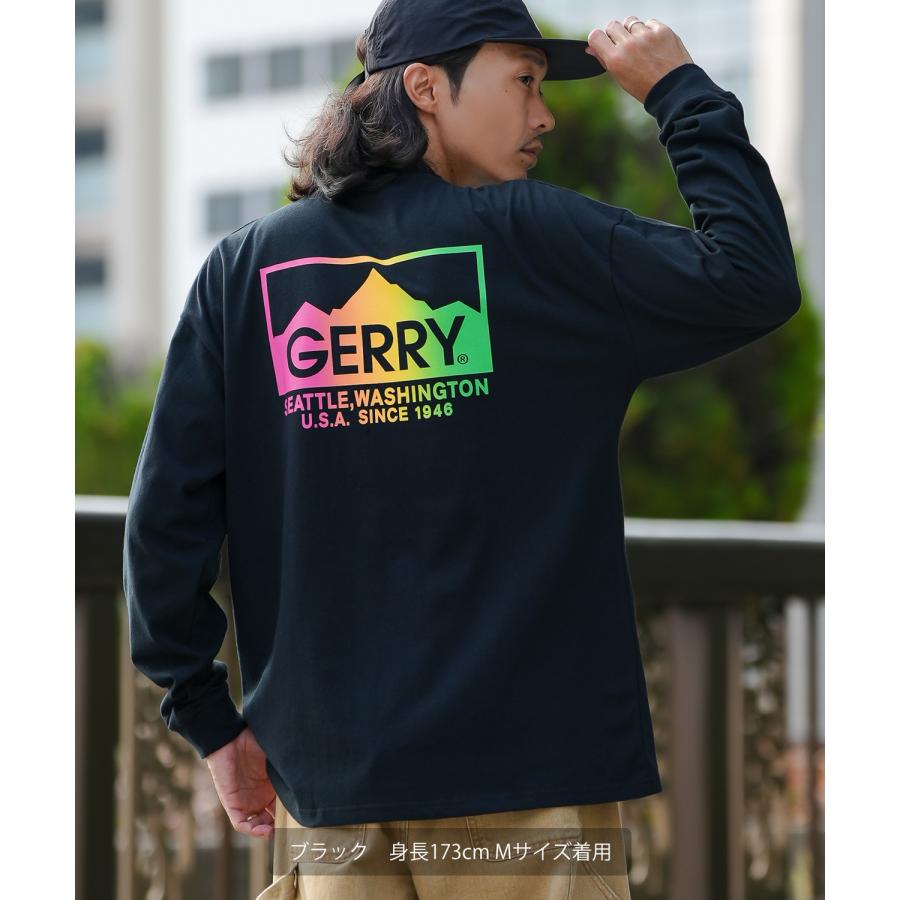 長袖Tシャツ メンズ GERRY ジェリー 別注プリント カットソー グラデーションロゴ プリント ロンT アウトドア ストリート アメカジ 古着MIX ホワイト ブラック | GERRY | 06