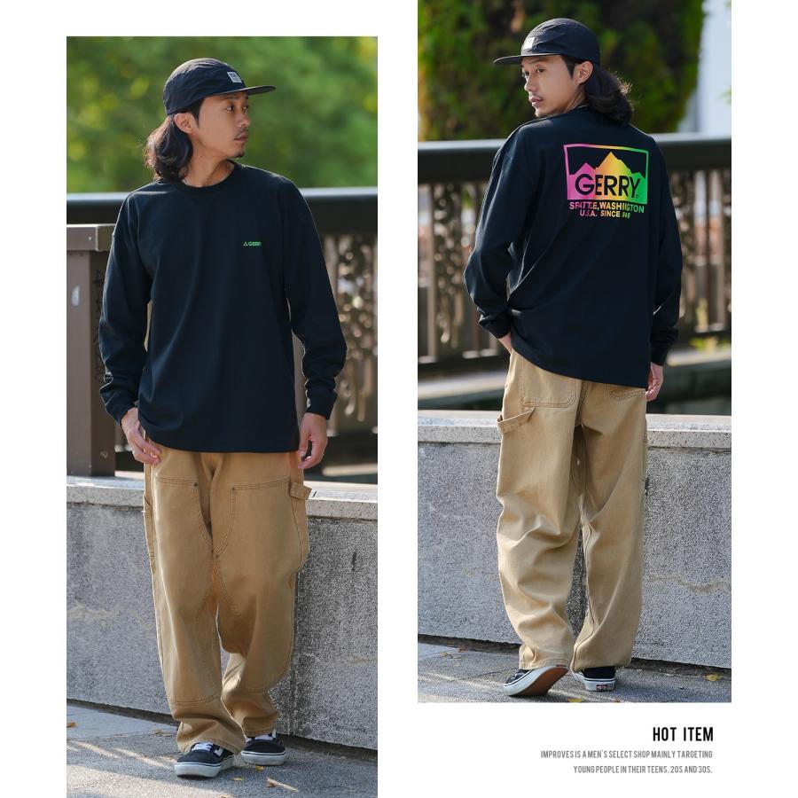 長袖Tシャツ メンズ GERRY ジェリー 別注プリント カットソー グラデーションロゴ プリント ロンT アウトドア ストリート アメカジ 古着MIX ホワイト ブラック | GERRY | 08