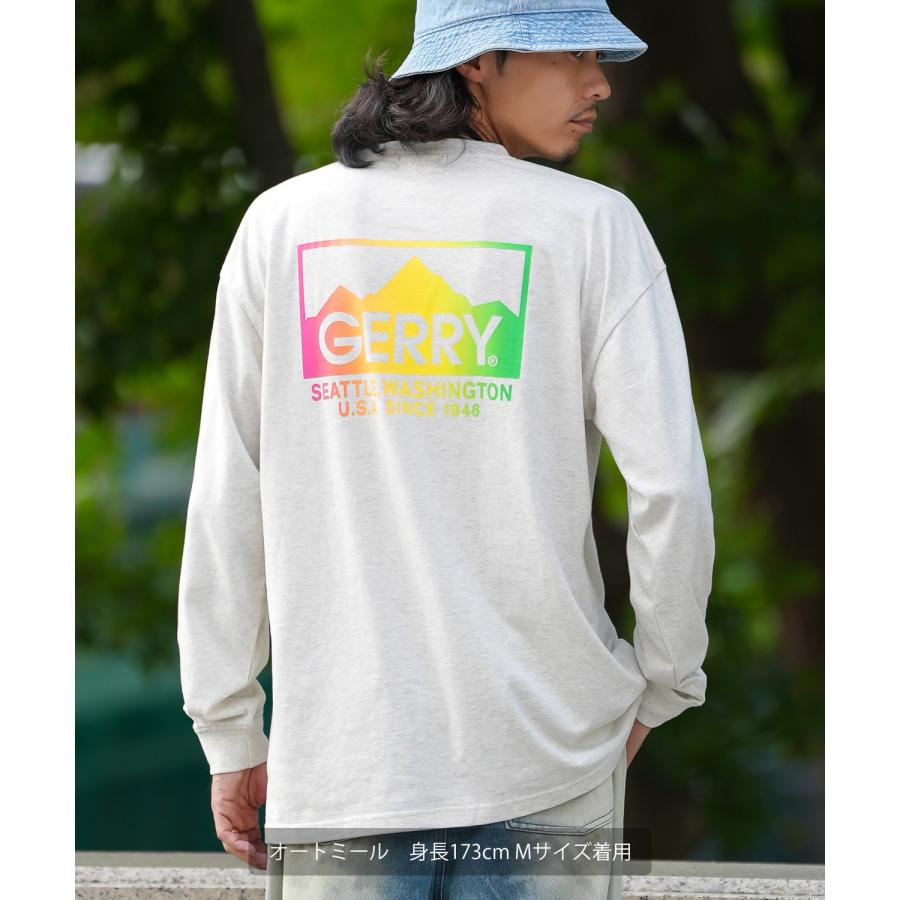 長袖Tシャツ メンズ GERRY ジェリー 別注プリント カットソー グラデーションロゴ プリント ロンT アウトドア ストリート アメカジ 古着MIX ホワイト ブラック | GERRY | 09