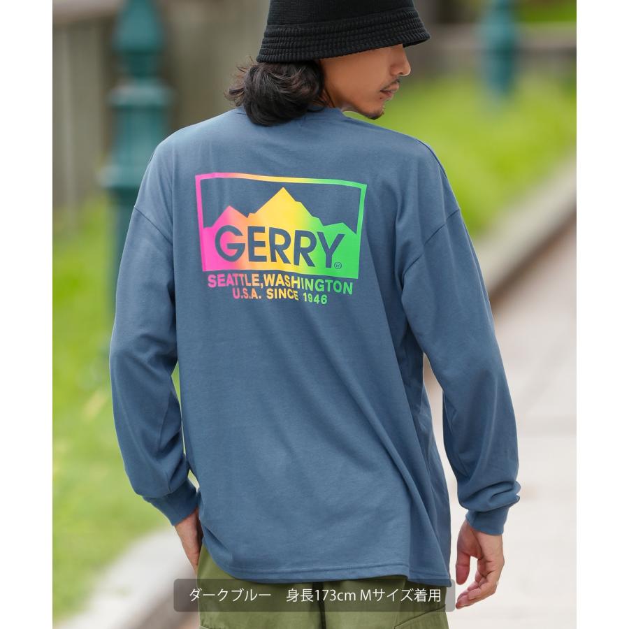長袖Tシャツ メンズ GERRY ジェリー 別注プリント カットソー グラデーションロゴ プリント ロンT アウトドア ストリート アメカジ 古着MIX ホワイト ブラック | GERRY | 12