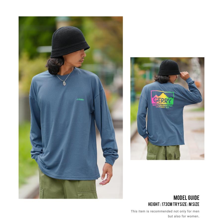 長袖Tシャツ メンズ GERRY ジェリー 別注プリント カットソー グラデーションロゴ プリント ロンT アウトドア ストリート アメカジ 古着MIX ホワイト ブラック | GERRY | 13