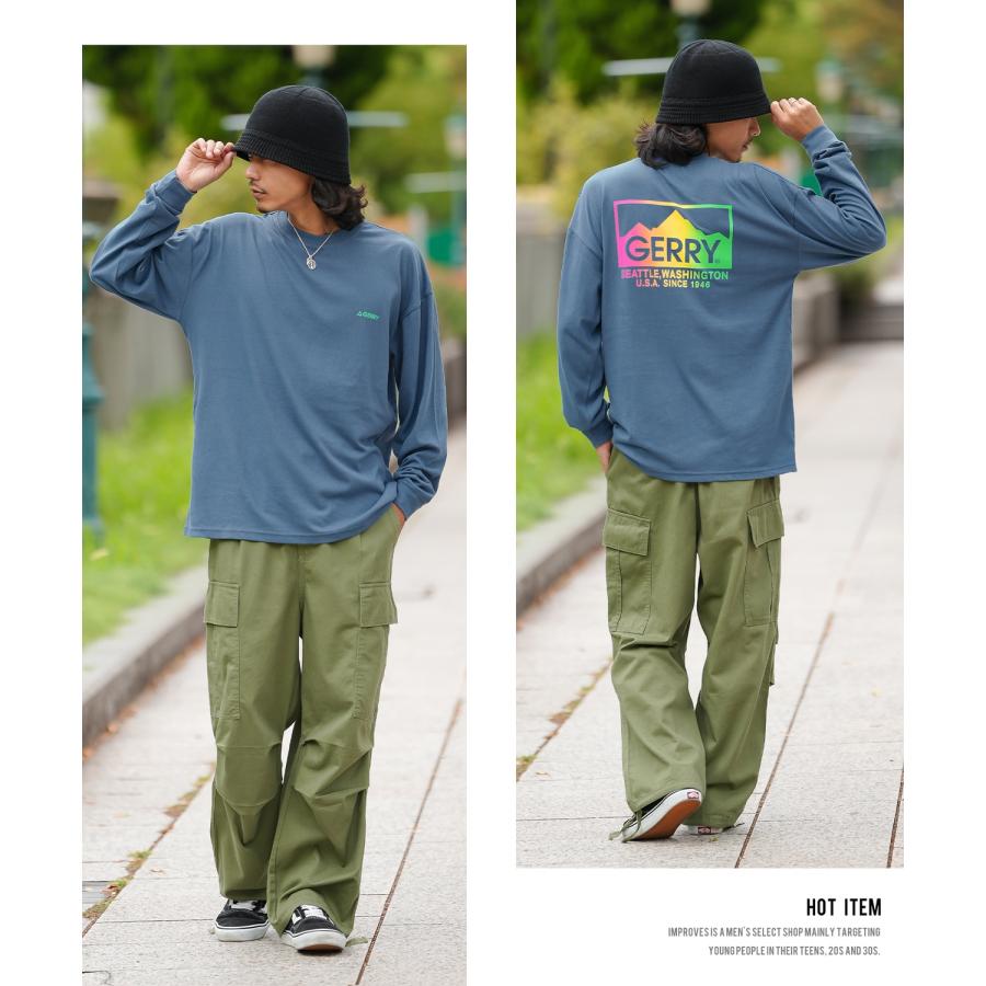 長袖Tシャツ メンズ GERRY ジェリー 別注プリント カットソー グラデーションロゴ プリント ロンT アウトドア ストリート アメカジ 古着MIX ホワイト ブラック | GERRY | 14