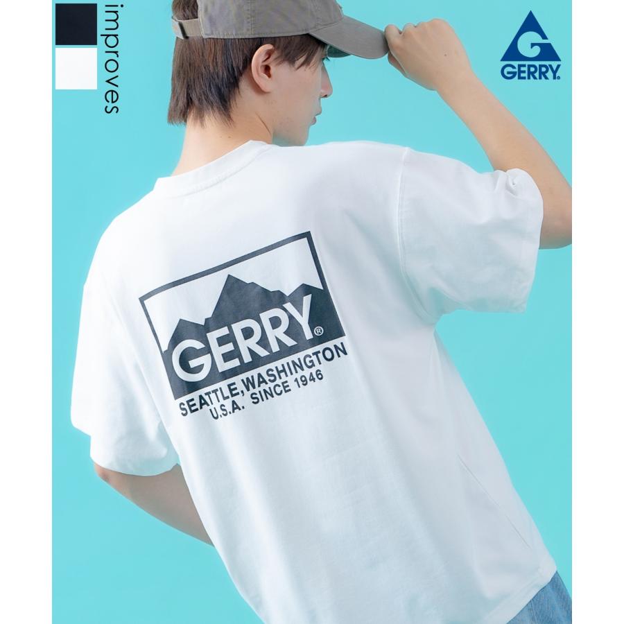 半袖Tシャツ メンズ GERRY ジェリー マウントロゴ プリント カットソー アウトドア ストリート アメカジ 古着MIX ブラック ホワイト | GERRY