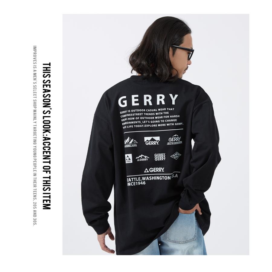 長袖Tシャツ メンズ GERRY ジェリー 別注プリント カットソー マルチロゴ プリント ロンT アウトドア ストリート アメカジ 古着MIX | GERRY | 08