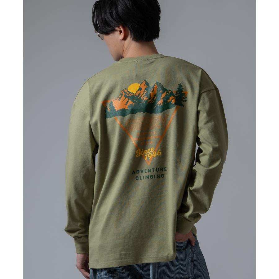 長袖Tシャツ メンズ GERRY ジェリー 別注プリント カットソー バックプリント ワンポイントプリント アウトドア ストリート アメカジ 古着MIX ホワイト ブラック | GERRY | 13