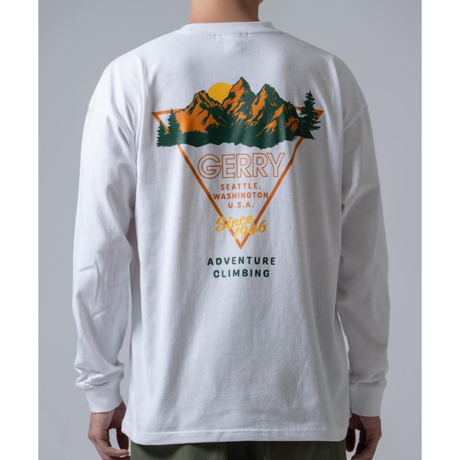 長袖Tシャツ メンズ GERRY ジェリー 別注プリント カットソー バックプリント ワンポイントプリント アウトドア ストリート アメカジ 古着MIX ホワイト ブラック | GERRY | 16