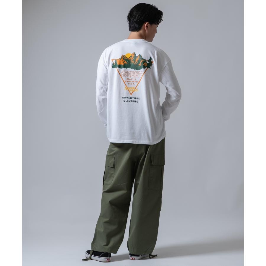 長袖Tシャツ メンズ GERRY ジェリー 別注プリント カットソー バックプリント ワンポイントプリント アウトドア ストリート アメカジ 古着MIX ホワイト ブラック | GERRY | 04
