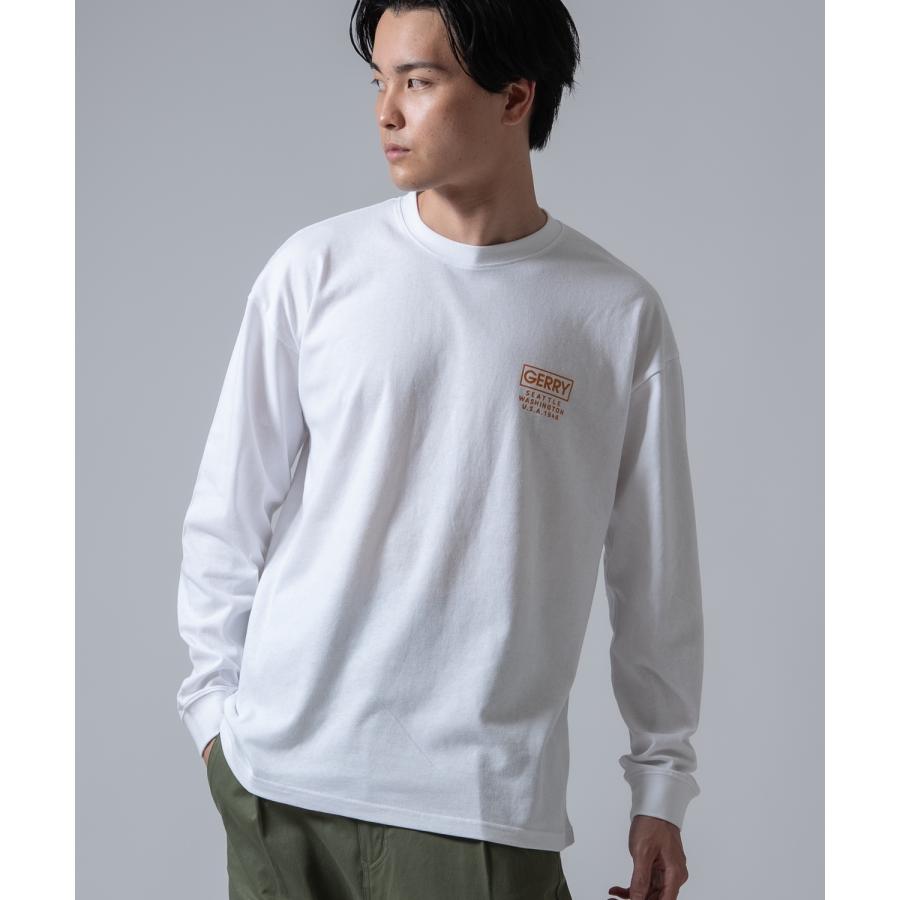 長袖Tシャツ メンズ GERRY ジェリー 別注プリント カットソー バックプリント ワンポイントプリント アウトドア ストリート アメカジ 古着MIX ホワイト ブラック | GERRY | 06