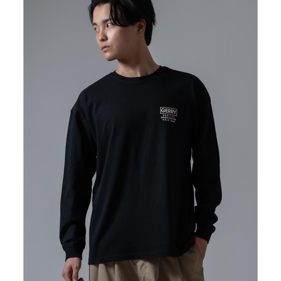 長袖Tシャツ メンズ GERRY ジェリー 別注プリント カットソー バックプリント ワンポイントプリント アウトドア ストリート アメカジ 古着MIX ホワイト ブラック | GERRY | 10
