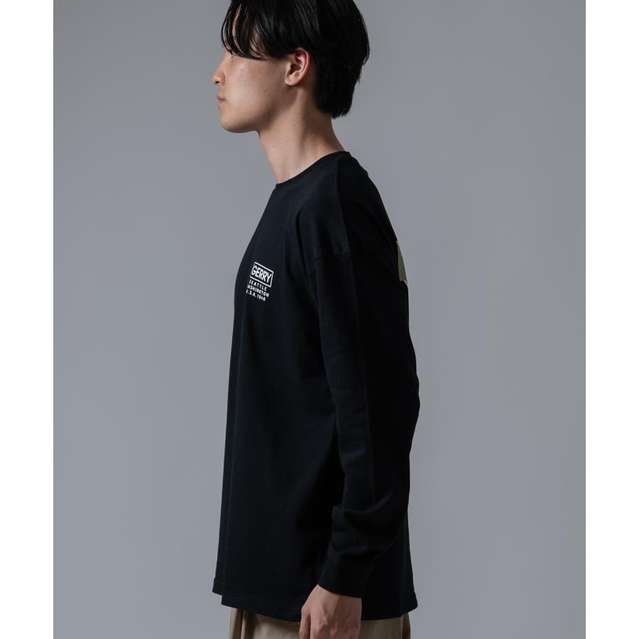 長袖Tシャツ メンズ GERRY ジェリー 別注プリント カットソー バックプリント ワンポイントプリント アウトドア ストリート アメカジ 古着MIX ホワイト ブラック | GERRY | 11