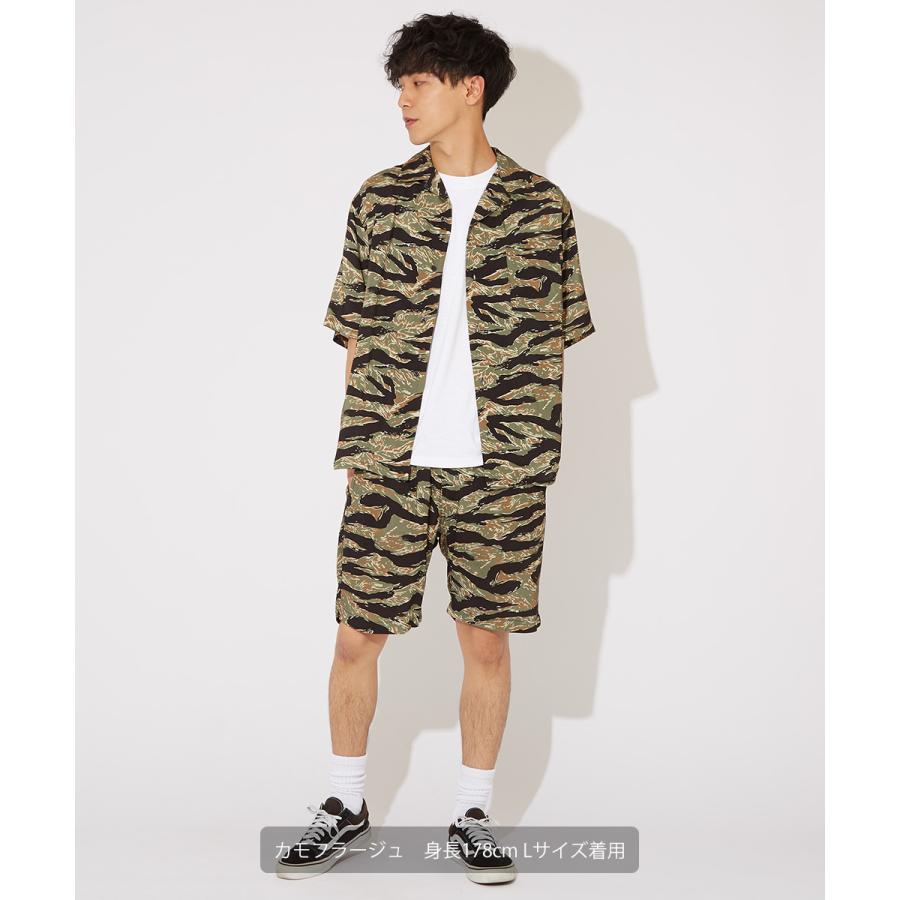 開襟シャツ 半袖シャツ メンズ オープンカラーシャツ 涼しい 豹柄 ヒョウ柄 星 迷彩柄 花柄 フラワー 柄シャツ アロハシャツ リゾート サーフ系 improves | improves | 03