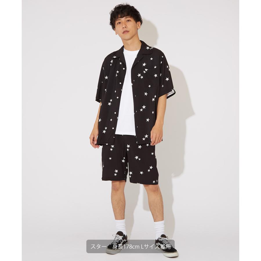 開襟シャツ 半袖シャツ メンズ オープンカラーシャツ 涼しい 豹柄 ヒョウ柄 星 迷彩柄 花柄 フラワー 柄シャツ アロハシャツ リゾート サーフ系 improves | improves | 06