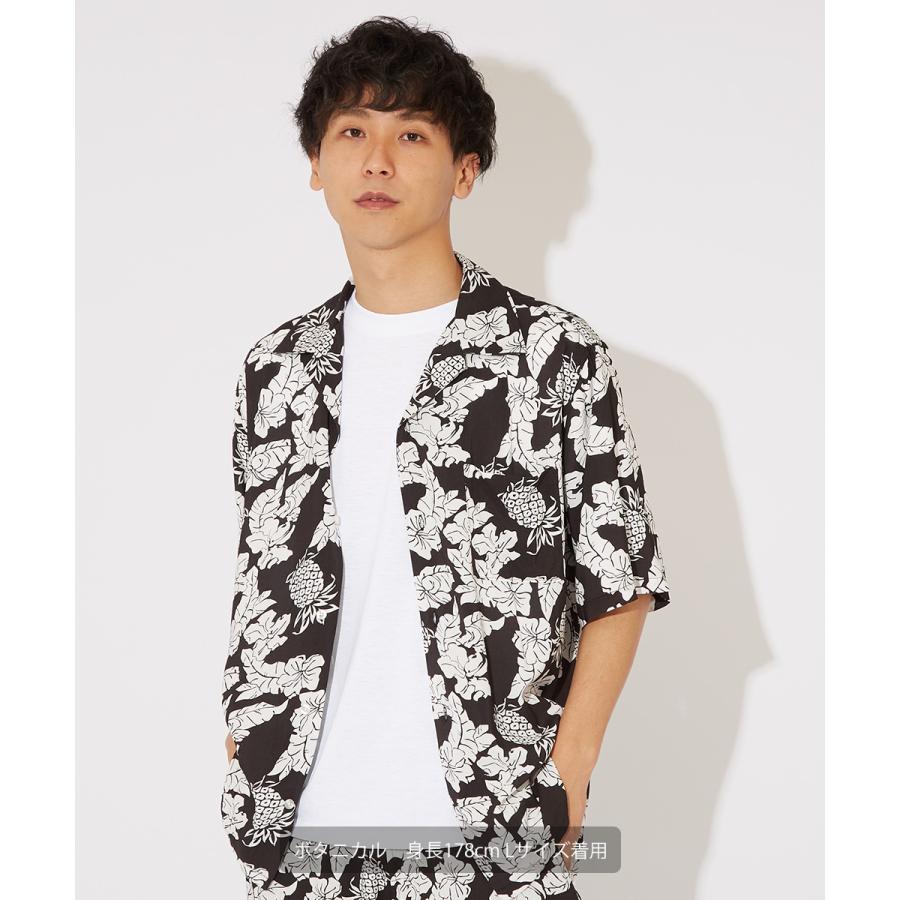 開襟シャツ 半袖シャツ メンズ オープンカラーシャツ 涼しい 豹柄 ヒョウ柄 星 迷彩柄 花柄 フラワー 柄シャツ アロハシャツ リゾート サーフ系 improves | improves | 08