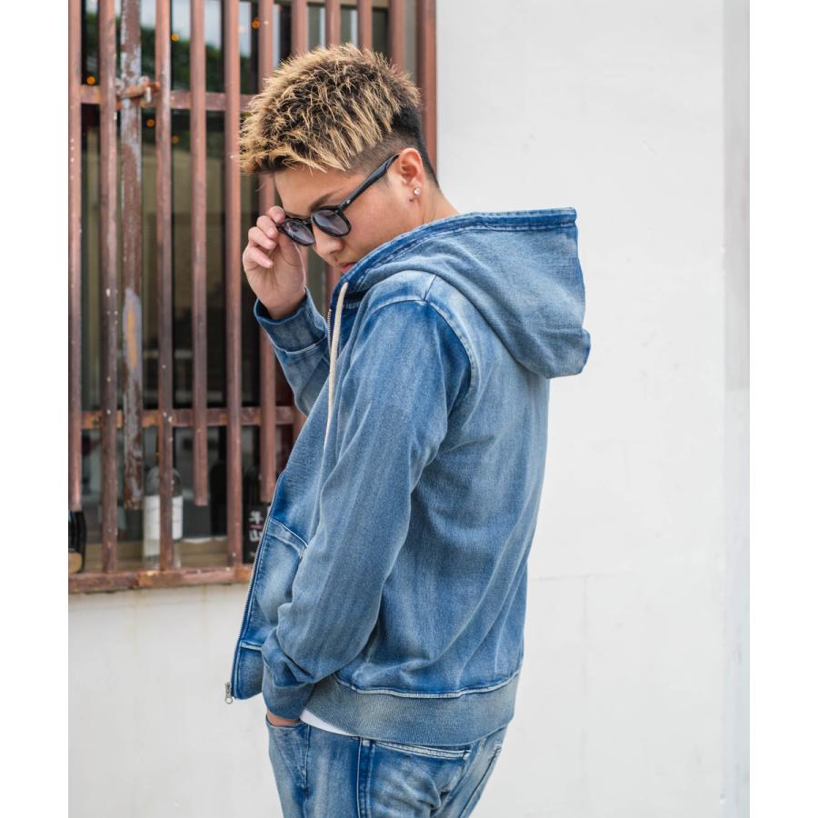 パーカー メンズ スウェットデニム カットデニム デニムパーカー ジップアップパーカー 無地 ジップパーカー Improves Pk165 Improves インプローブス 通販 Yahoo ショッピング