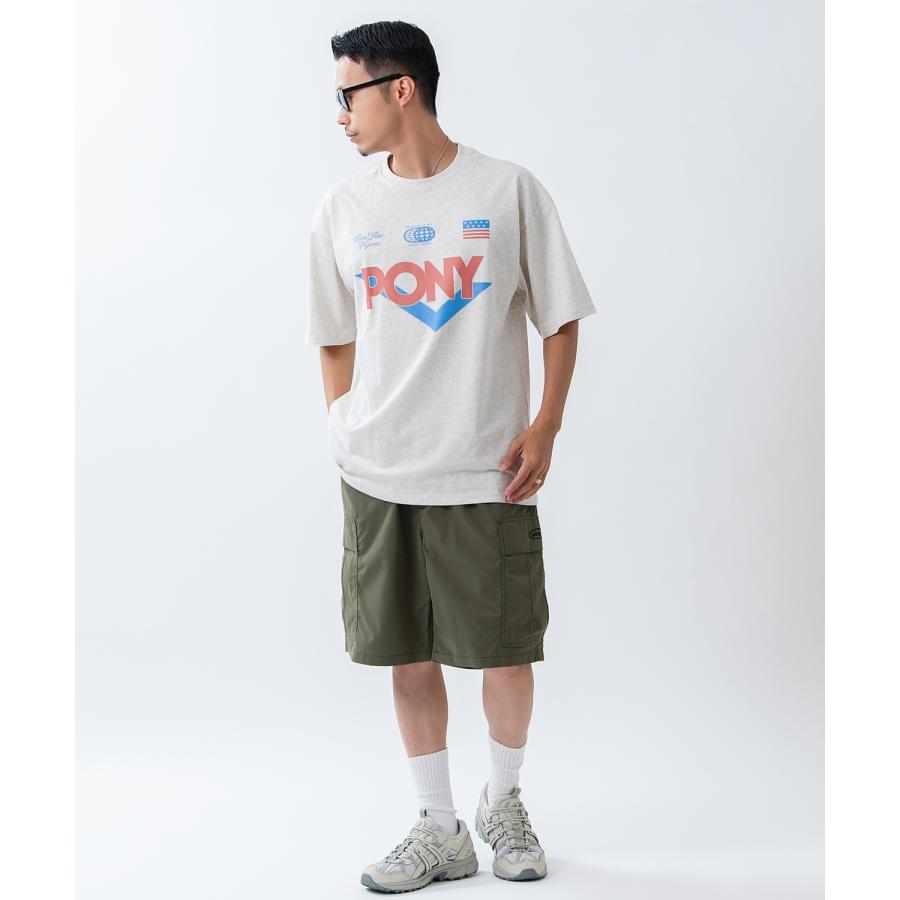 半袖Tシャツ メンズ PONY ポニー カットソー プリントTシャツ オーバーサイズ ビッグシルエット カジュアル ストリート  韓国ファッション | improves
