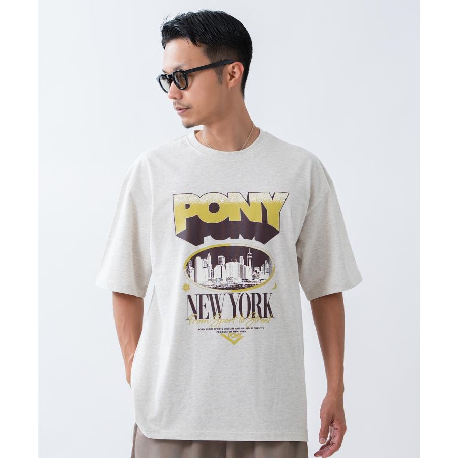 半袖Tシャツ メンズ PONY ポニー カットソー プリントTシャツ オーバーサイズ ビッグシルエット カジュアル ストリート  韓国ファッション | improves