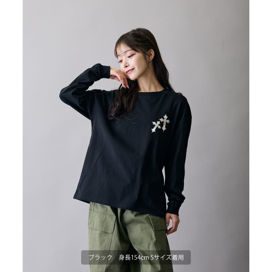 長袖Tシャツ メンズ RUSS-K ラスケー ロンT カットソー プリントTシャツ オーバーサイズ ビッグシルエット カジュアル ストリート  韓国ファッション | improves | 03