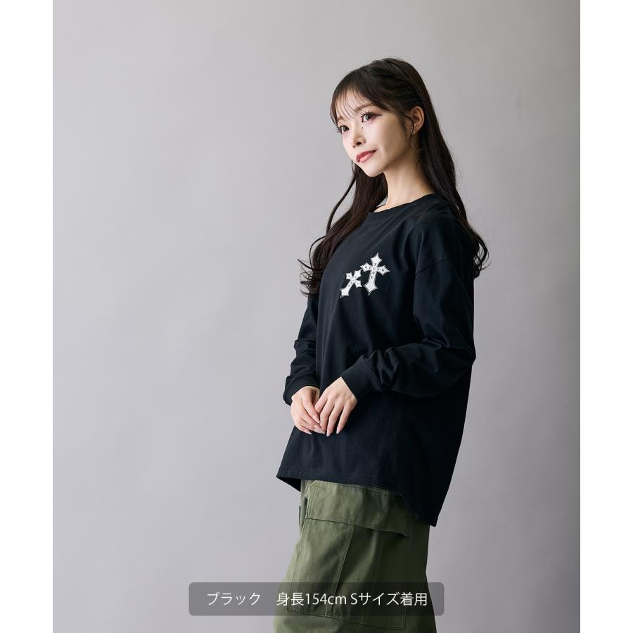 長袖Tシャツ メンズ RUSS-K ラスケー ロンT カットソー プリントTシャツ オーバーサイズ ビッグシルエット カジュアル ストリート  韓国ファッション | improves | 04