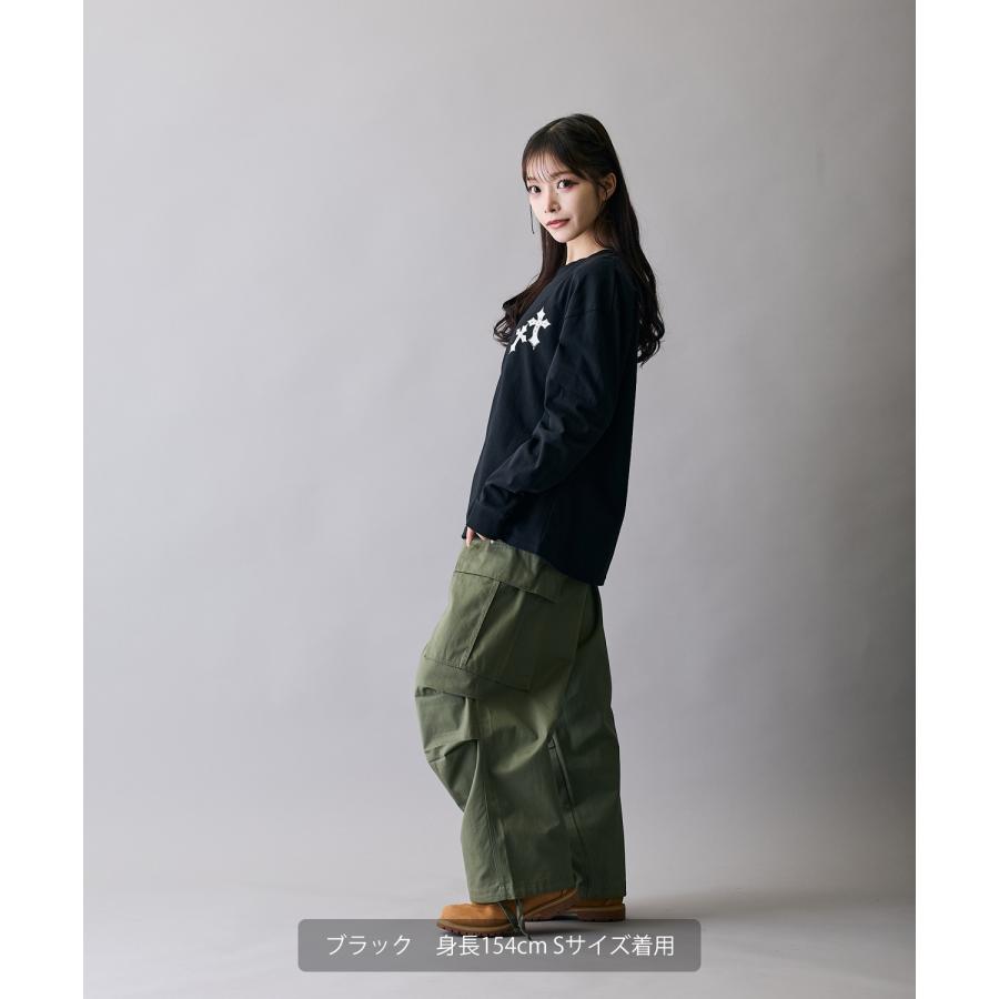 長袖Tシャツ メンズ RUSS-K ラスケー ロンT カットソー プリントTシャツ オーバーサイズ ビッグシルエット カジュアル ストリート  韓国ファッション | improves | 06