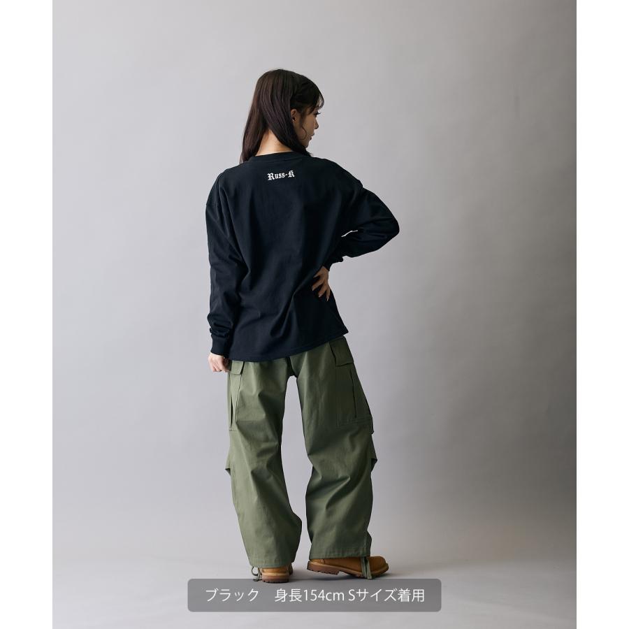 長袖Tシャツ メンズ RUSS-K ラスケー ロンT カットソー プリントTシャツ オーバーサイズ ビッグシルエット カジュアル ストリート  韓国ファッション | improves | 08