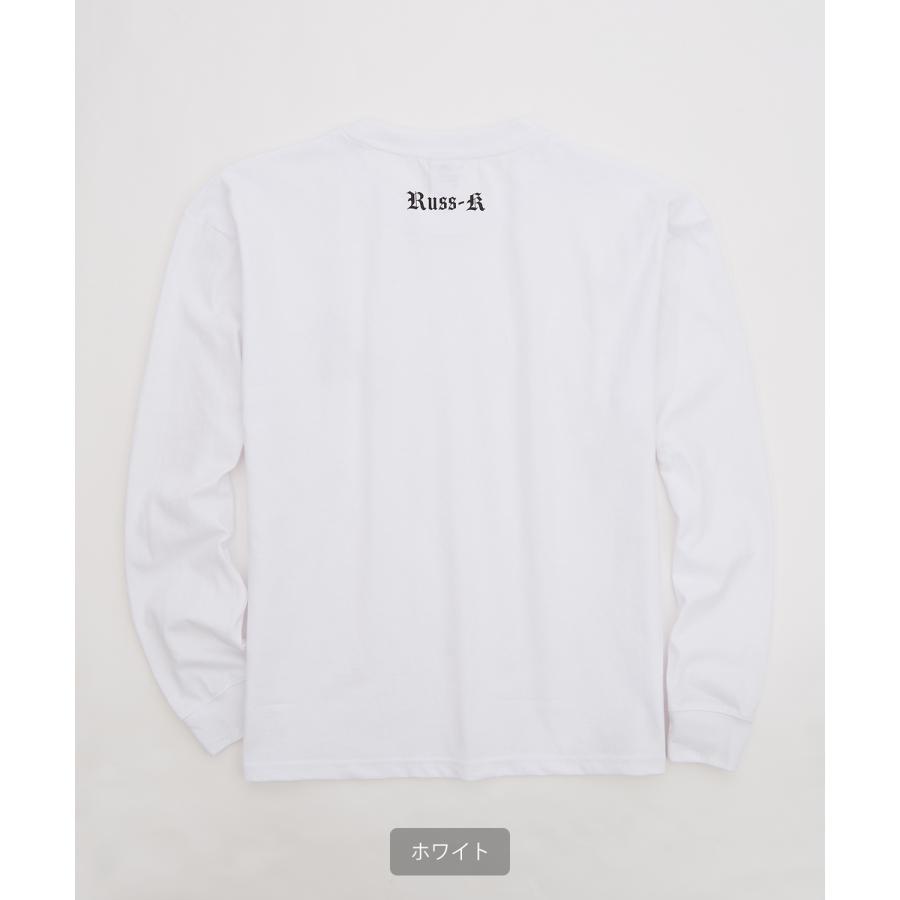 長袖Tシャツ メンズ RUSS-K ラスケー ロンT カットソー プリントTシャツ オーバーサイズ ビッグシルエット カジュアル ストリート  韓国ファッション | improves | 10