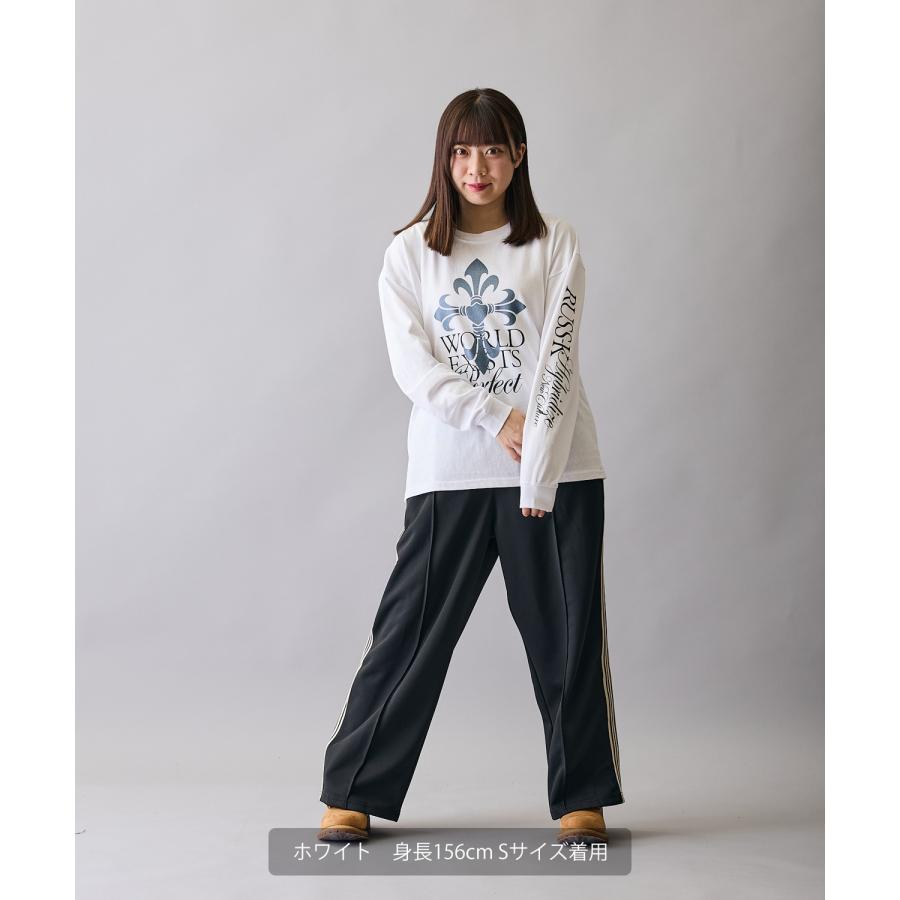 長袖Tシャツ メンズ RUSS-K ラスケー ロンT カットソー プリントTシャツ オーバーサイズ ビッグシルエット カジュアル ストリート  韓国ファッション | improves | 06