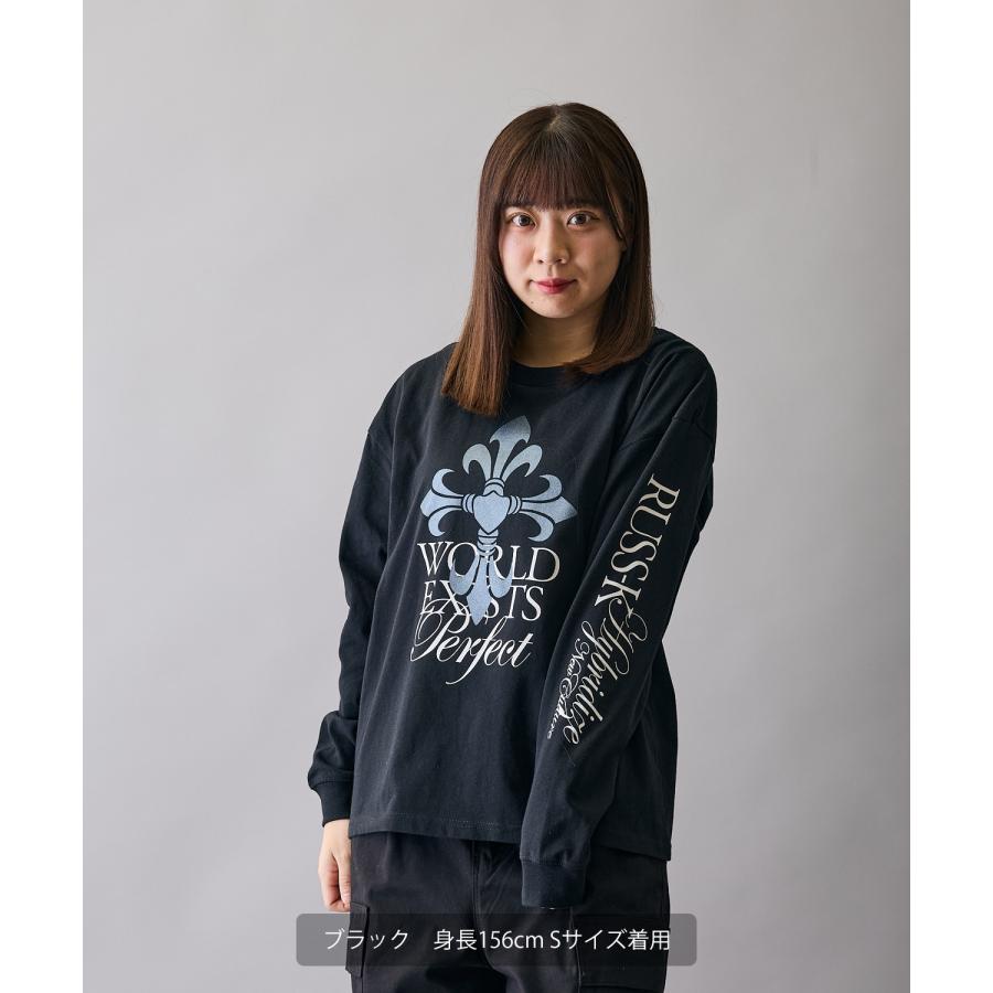 長袖Tシャツ メンズ RUSS-K ラスケー ロンT カットソー プリントTシャツ オーバーサイズ ビッグシルエット カジュアル ストリート  韓国ファッション | improves | 07