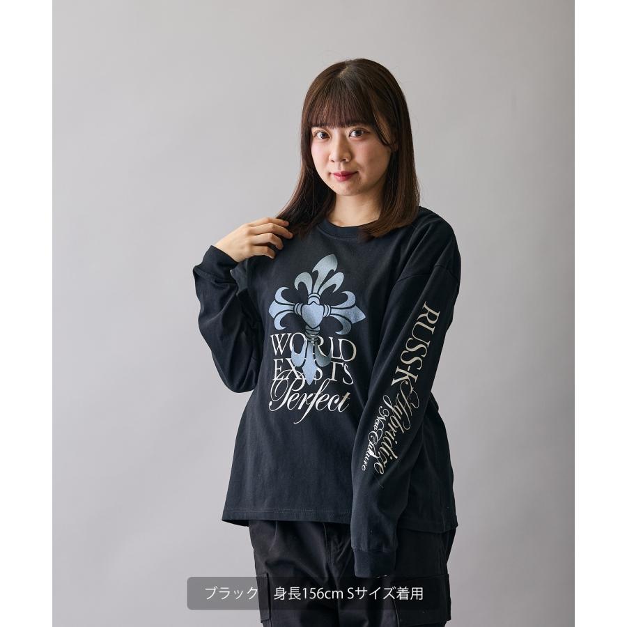 長袖Tシャツ メンズ RUSS-K ラスケー ロンT カットソー プリントTシャツ オーバーサイズ ビッグシルエット カジュアル ストリート  韓国ファッション | improves | 08