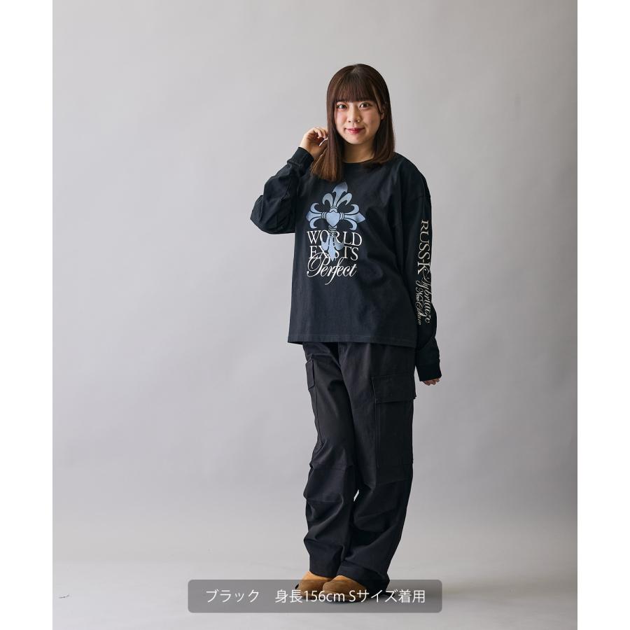 長袖Tシャツ メンズ RUSS-K ラスケー ロンT カットソー プリントTシャツ オーバーサイズ ビッグシルエット カジュアル ストリート  韓国ファッション | improves | 11