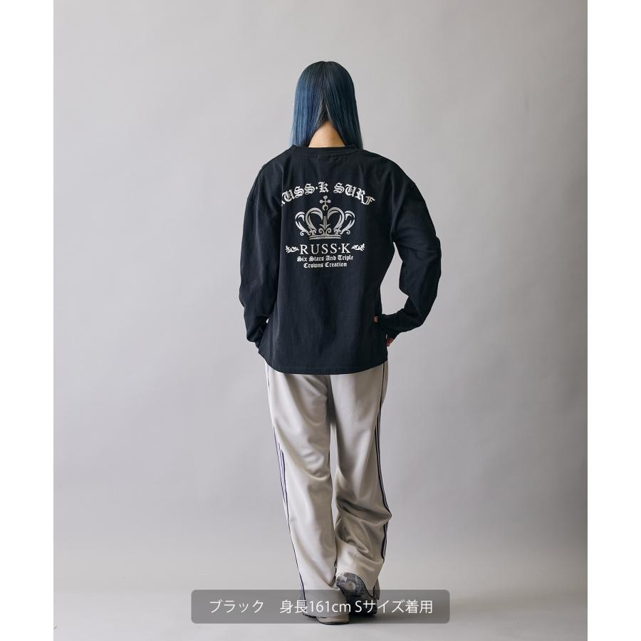 長袖Tシャツ メンズ RUSS-K ラスケー ロンT カットソー プリントTシャツ オーバーサイズ ビッグシルエット カジュアル ストリート  韓国ファッション | improves | 13
