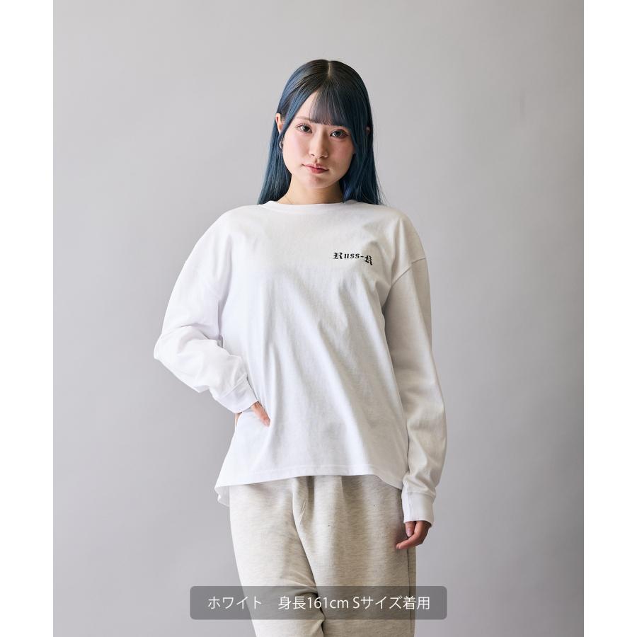 長袖Tシャツ メンズ RUSS-K ラスケー ロンT カットソー プリントTシャツ オーバーサイズ ビッグシルエット カジュアル ストリート  韓国ファッション | improves | 04