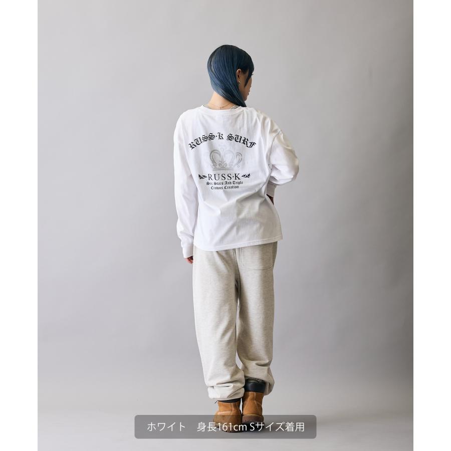長袖Tシャツ メンズ RUSS-K ラスケー ロンT カットソー プリントTシャツ オーバーサイズ ビッグシルエット カジュアル ストリート  韓国ファッション | improves | 07