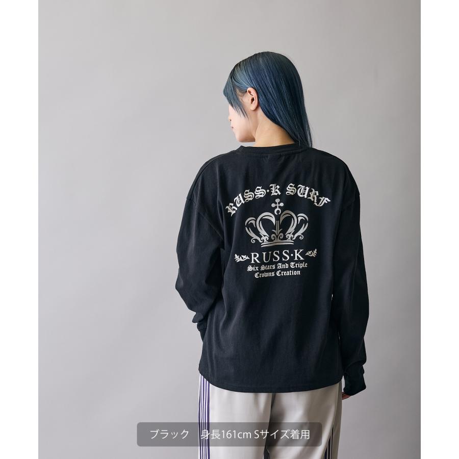 長袖Tシャツ メンズ RUSS-K ラスケー ロンT カットソー プリントTシャツ オーバーサイズ ビッグシルエット カジュアル ストリート  韓国ファッション | improves | 08