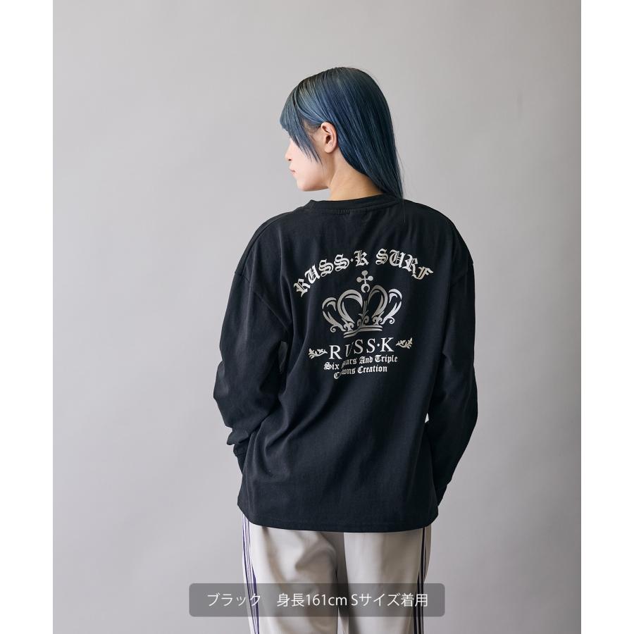 長袖Tシャツ メンズ RUSS-K ラスケー ロンT カットソー プリントTシャツ オーバーサイズ ビッグシルエット カジュアル ストリート  韓国ファッション | improves | 09