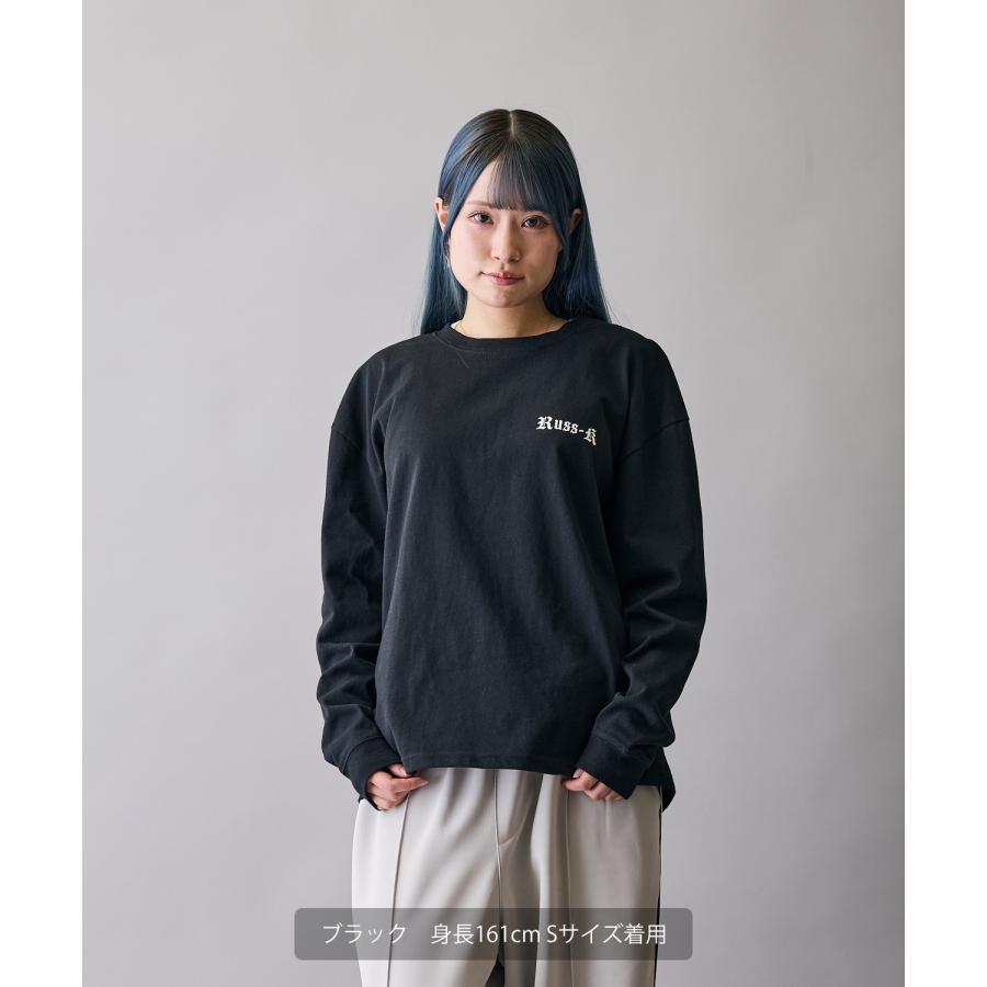 長袖Tシャツ メンズ RUSS-K ラスケー ロンT カットソー プリントTシャツ オーバーサイズ ビッグシルエット カジュアル ストリート  韓国ファッション | improves | 10