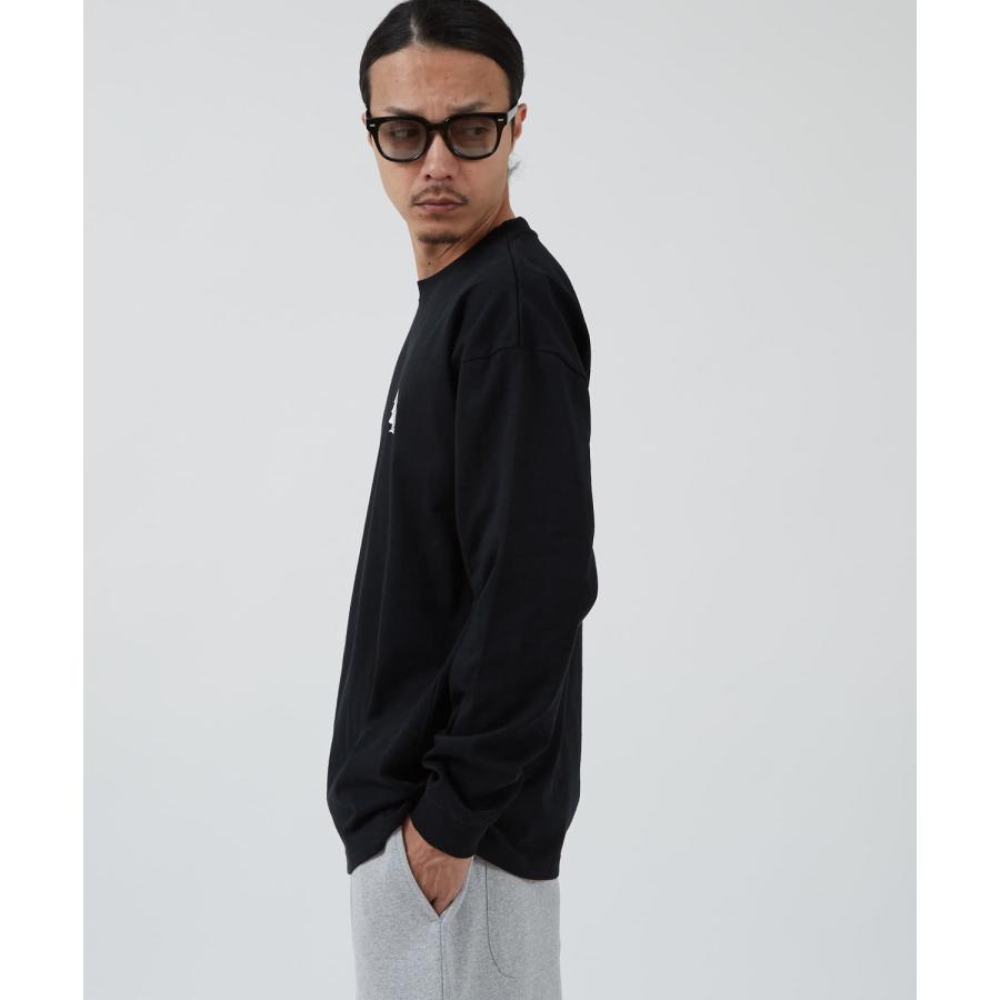 長袖Tシャツ メンズ WOODS別注 ウッズ ロンT カットソー  ビッグシルエット アウトドア カジュアル アメカジ ブラック ホワイト オートミール | improves | 16