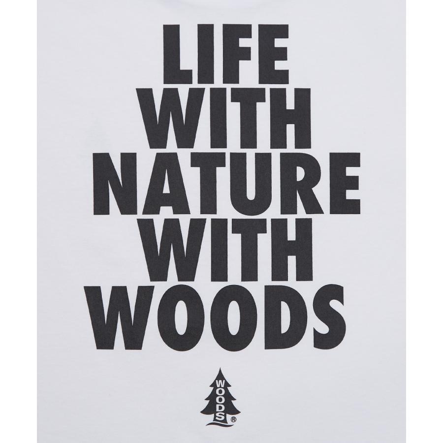 長袖Tシャツ メンズ WOODS別注 ウッズ ロンT カットソー  ビッグシルエット アウトドア カジュアル アメカジ ブラック ホワイト オートミール | improves | 20