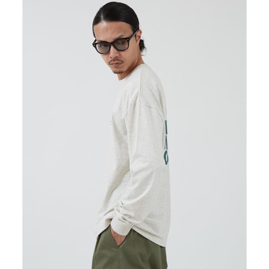 長袖Tシャツ メンズ WOODS別注 ウッズ ロンT カットソー  ビッグシルエット アウトドア カジュアル アメカジ ブラック ホワイト オートミール | improves | 06