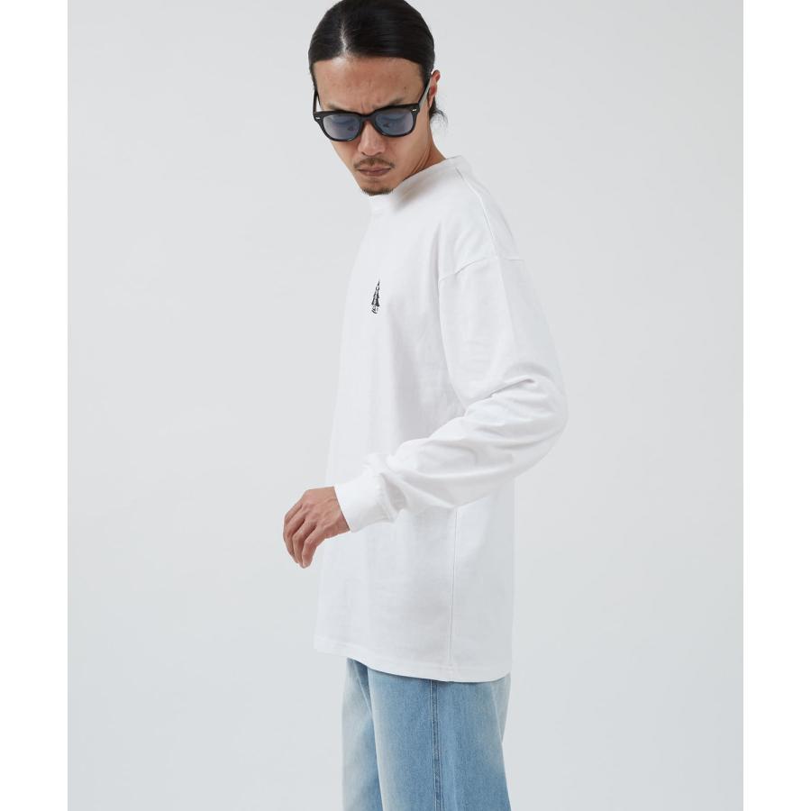 長袖Tシャツ メンズ WOODS別注 ウッズ ロンT カットソー  ビッグシルエット アウトドア カジュアル アメカジ ブラック ホワイト オートミール | improves | 11