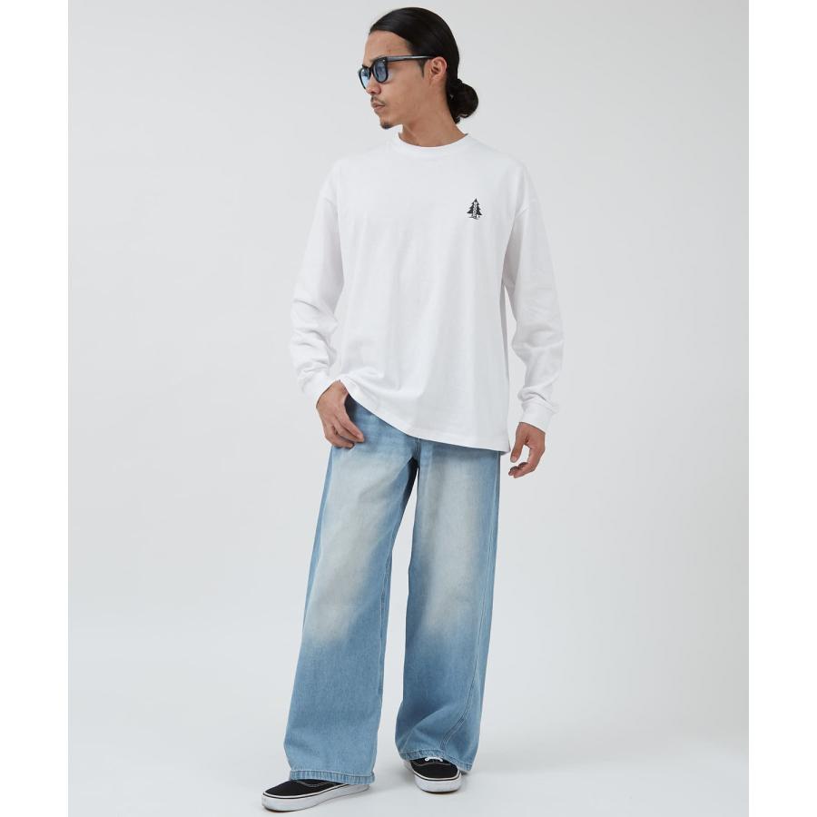 長袖Tシャツ メンズ WOODS別注 ウッズ ロンT カットソー  ビッグシルエット アウトドア カジュアル アメカジ ブラック ホワイト オートミール | improves | 12