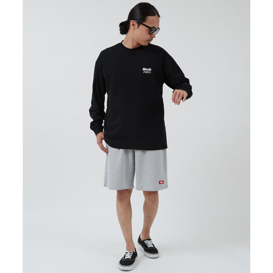 長袖Tシャツ メンズ WOODS別注 ウッズ ロンT カットソー  ビッグシルエット アウトドア カジュアル アメカジ ブラック ホワイト カーキ | improves | 18