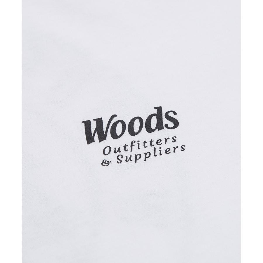 長袖Tシャツ メンズ WOODS別注 ウッズ ロンT カットソー  ビッグシルエット アウトドア カジュアル アメカジ ブラック ホワイト カーキ | improves | 19