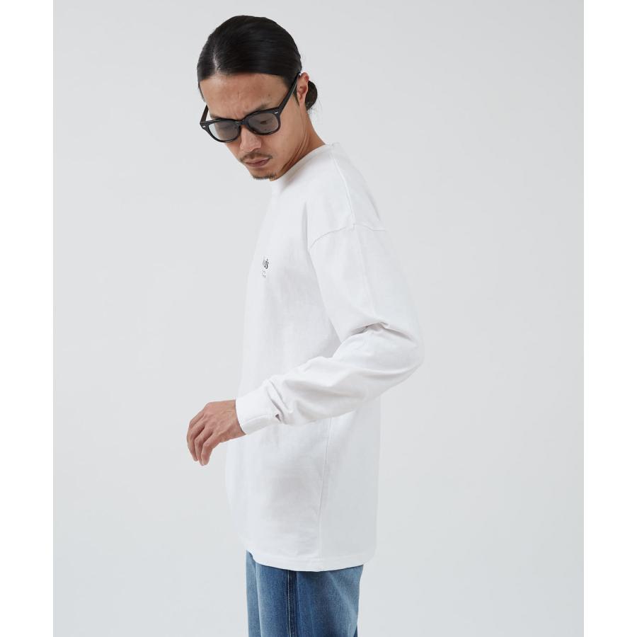 長袖Tシャツ メンズ WOODS別注 ウッズ ロンT カットソー  ビッグシルエット アウトドア カジュアル アメカジ ブラック ホワイト カーキ | improves | 08