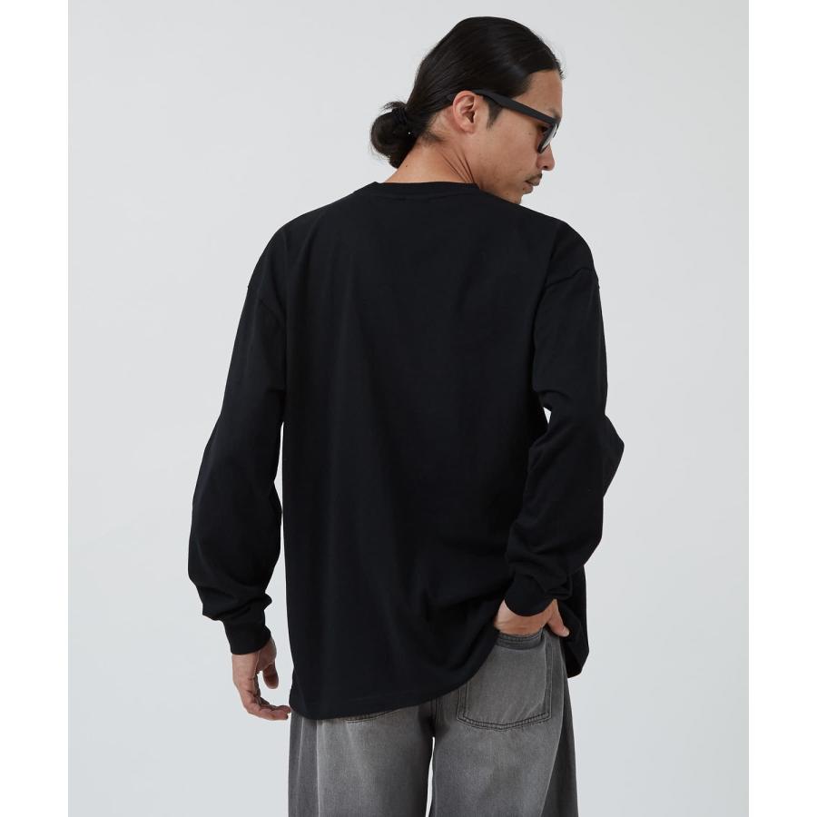 長袖Tシャツ メンズ WOODS別注 ウッズ ロンT カットソー  ビッグシルエット アウトドア カジュアル アメカジ ブラック ホワイト オートミール | improves | 16