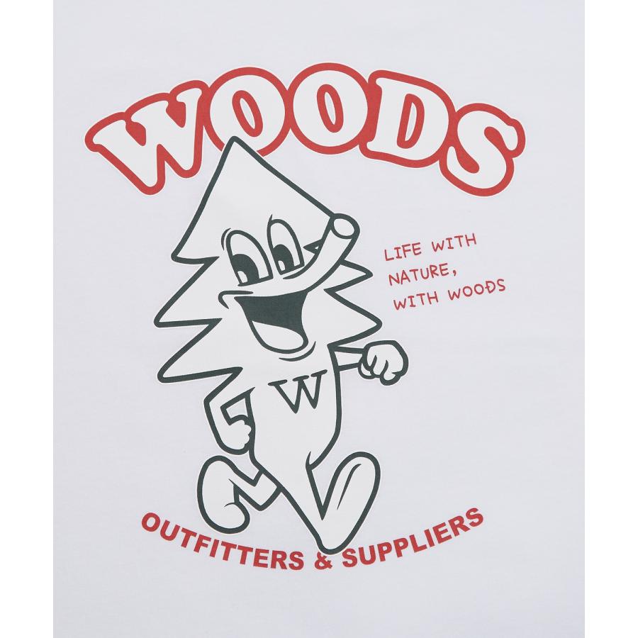 長袖Tシャツ メンズ WOODS別注 ウッズ ロンT カットソー  ビッグシルエット アウトドア カジュアル アメカジ ブラック ホワイト オートミール | improves | 18